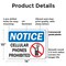 Signmission Cellular Phones Prohibited with Graphic, 14 in W x Rectangle, Plastic OS-2PACK-NS-P-1014-L-19527 - alternate 3